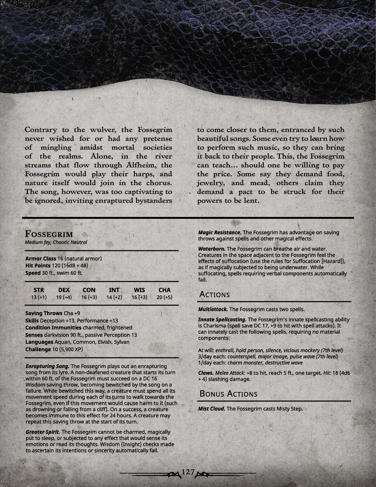 Fossegrim - stat block