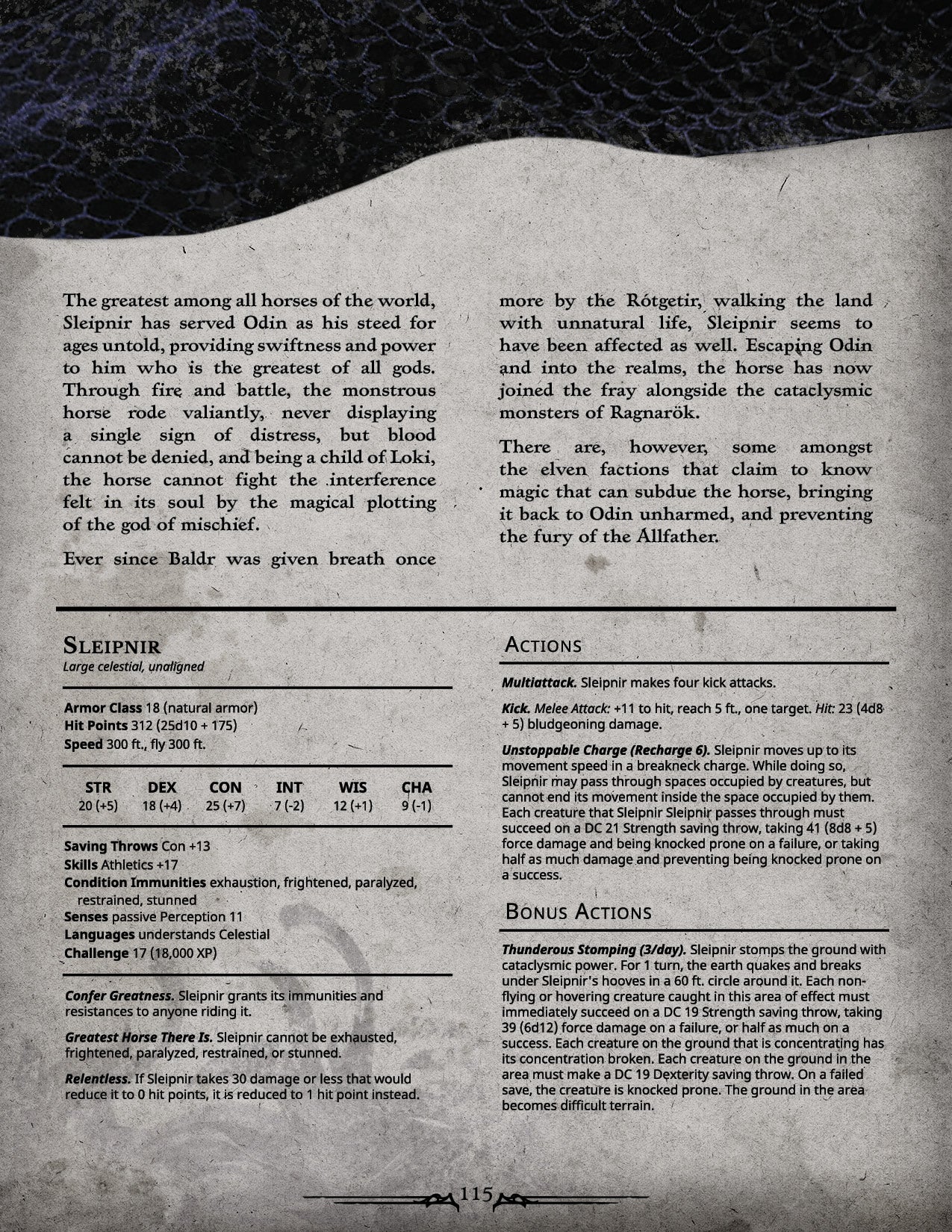 Sleipnir Odins Steed - stat block