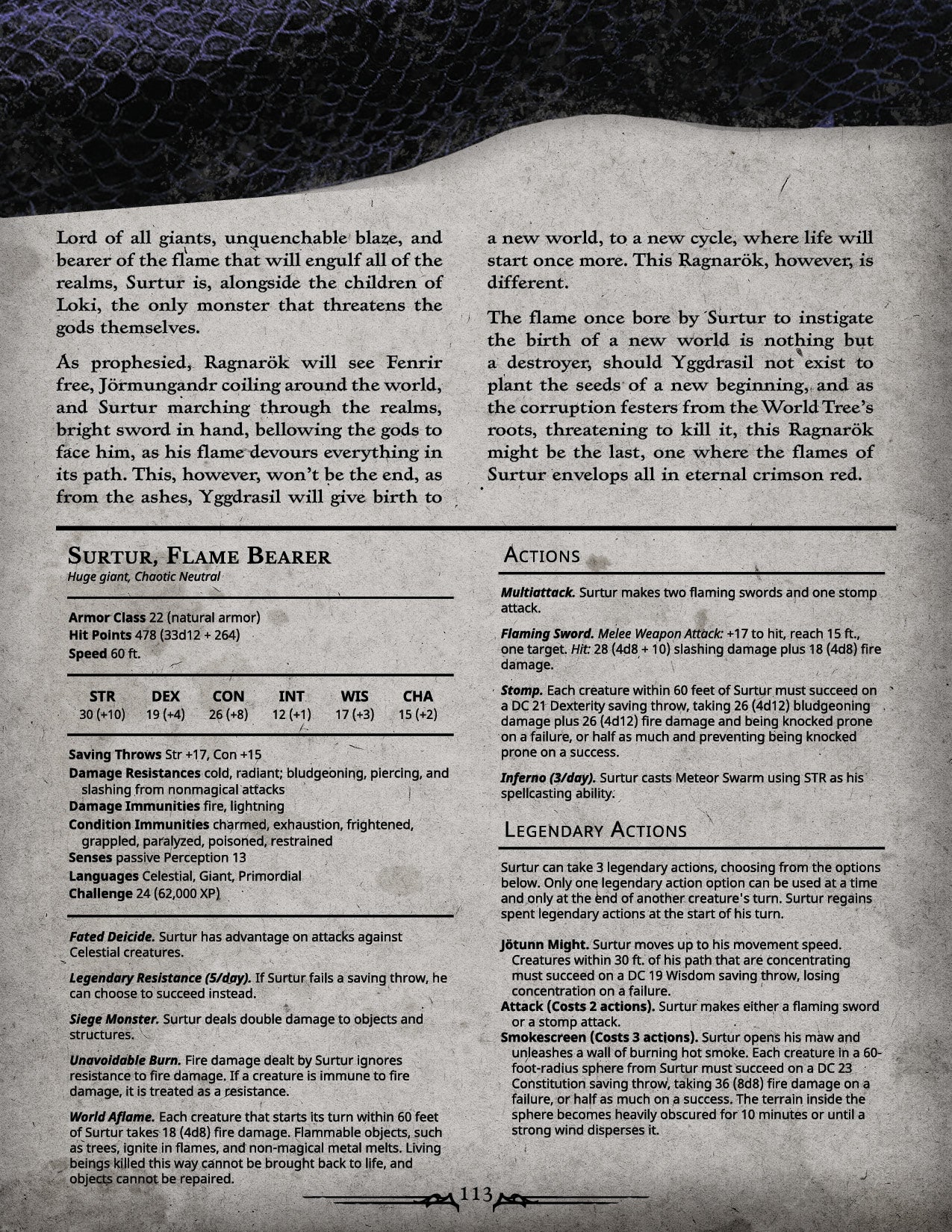 Surtur Flame Bearer - stat block